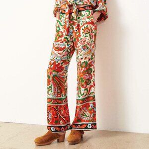 New Ba&sh Milou Tropical Floral Wide Leg Pants Small $295